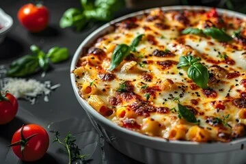 "Cheesy and Hearty Meatless Baked Ziti"