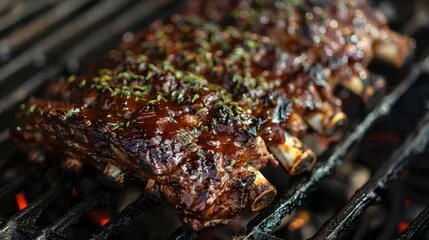 "Beef back ribs served with a rich glaze and perfectly cooked."