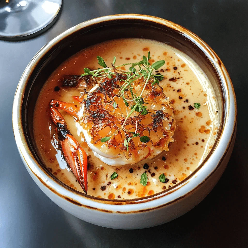 Savory Crab Brulee with a Sweet, Crispy Topping